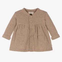 1 + In The Family Baby Girls Beige Checked Dress