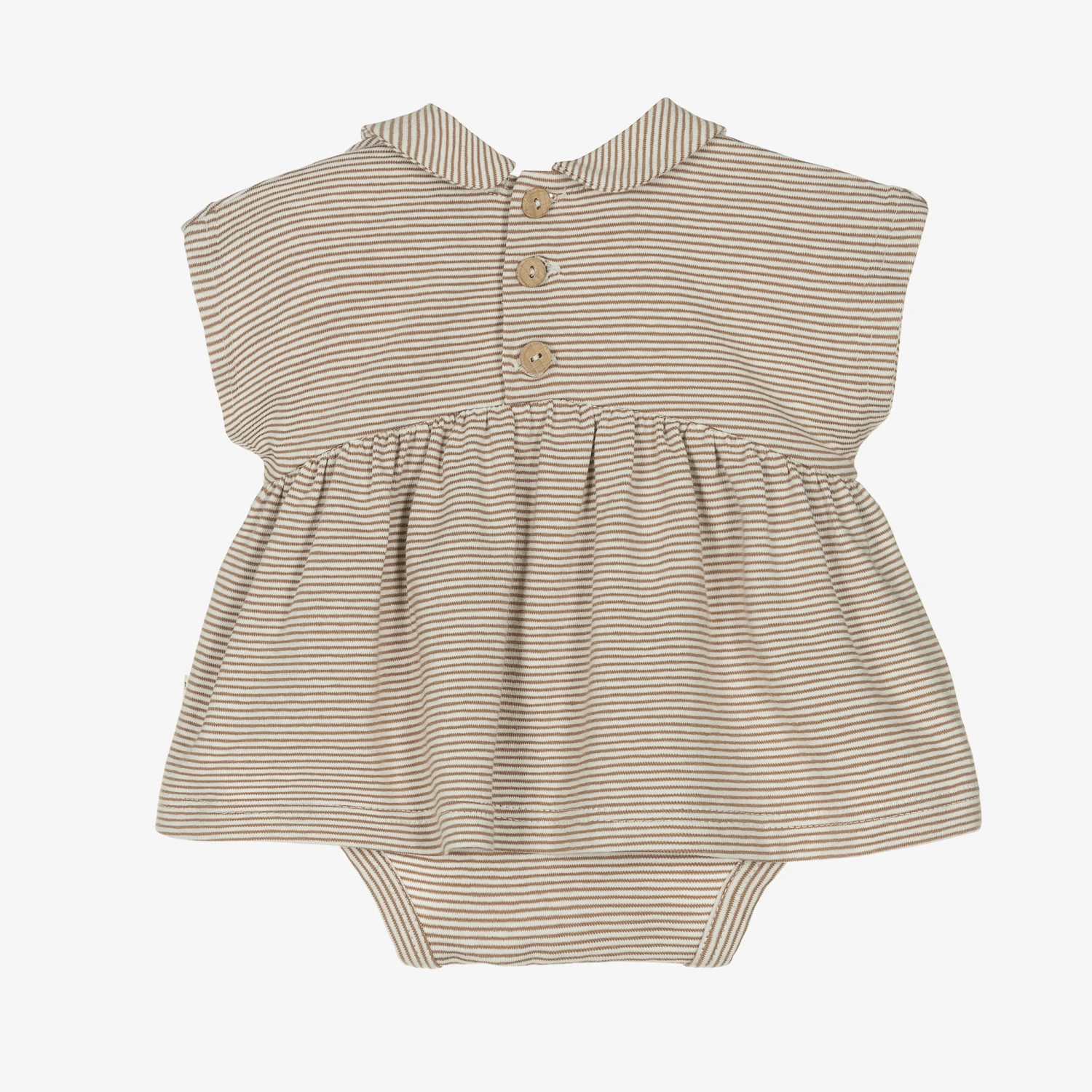 1 + In The Family Baby Girls Ivory & Brown Striped Dress 4 1 + In The Family Baby Girls Ivory & Brown Striped Dress - Image 2