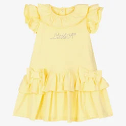 A Dee Baby Girls Yellow Ruffle Dress