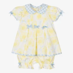 A Dee Girls Yellow Cotton Dress Set
