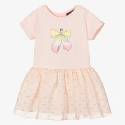 AIGNER Baby Girls Pink Cotton & Chiffon Dress