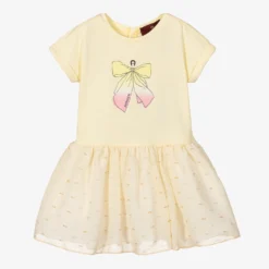 AIGNER Baby Girls Yellow Cotton & Chiffon Dress