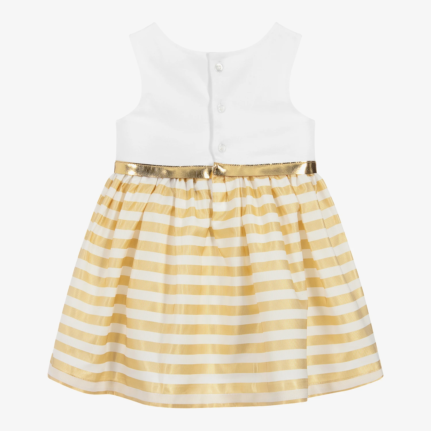 AIGNER Baby White & Gold Cotton Dress 4 AIGNER Baby White & Gold Cotton Dress - Image 2