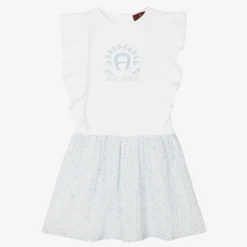 AIGNER Teen Girls Blue & White Dress