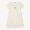 AIGNER Teen Girls Ivory Chiffon Polka Dot Dress
