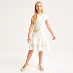 AIGNER Teen Girls Ivory Cotton Dress