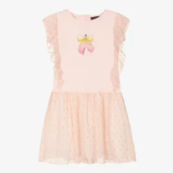 AIGNER Teen Girls Pink Cotton & Chiffon Dress
