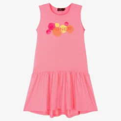 AIGNER Teen Girls Pink Cotton Logo Dress