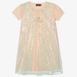AIGNER Teen Girls Pink Sequin Shimmer Dress
