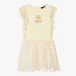 AIGNER Teen Girls Yellow Cotton & Chiffon Dress