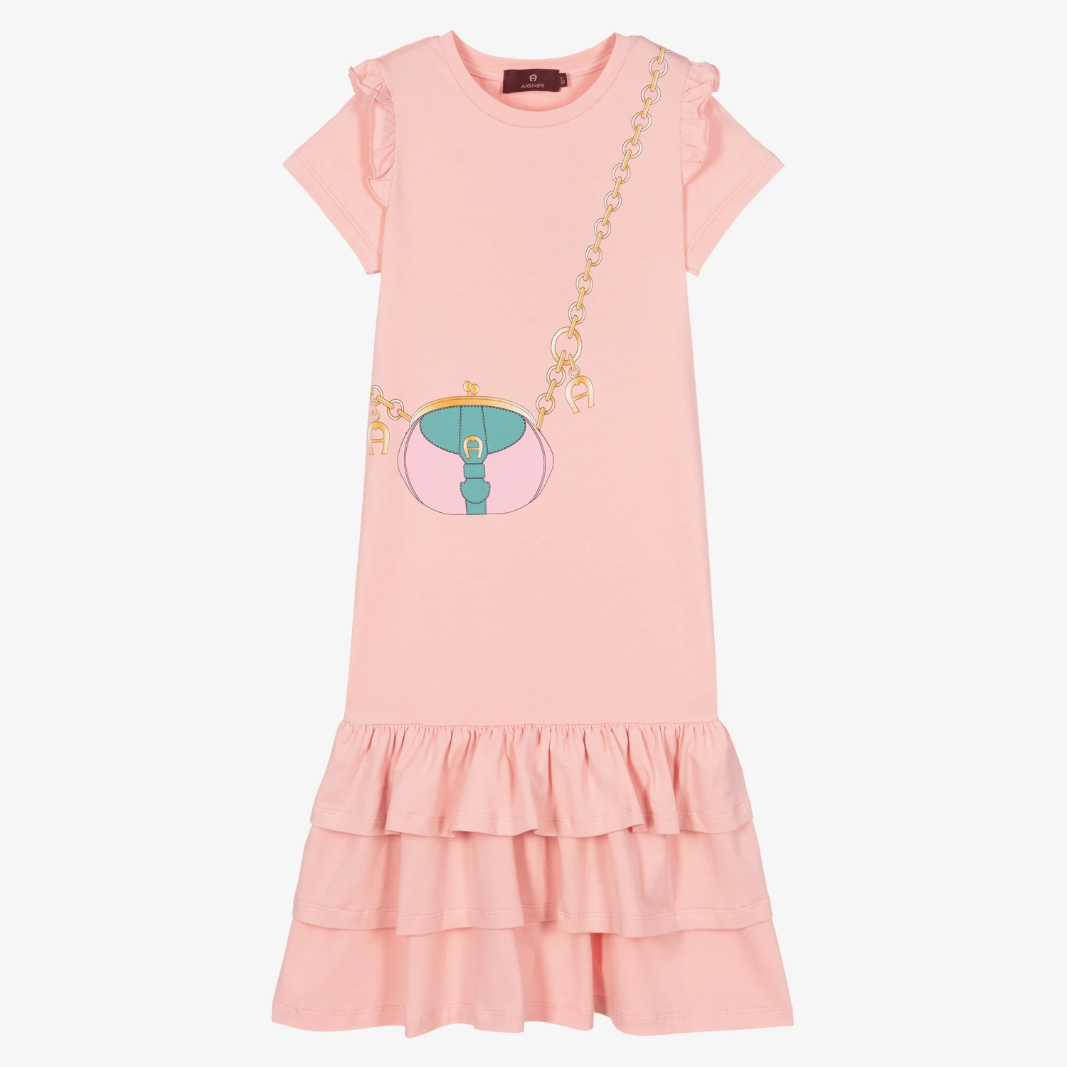 AIGNER Teen Pink Bag Print Dress 3 AIGNER Teen Pink Bag Print Dress