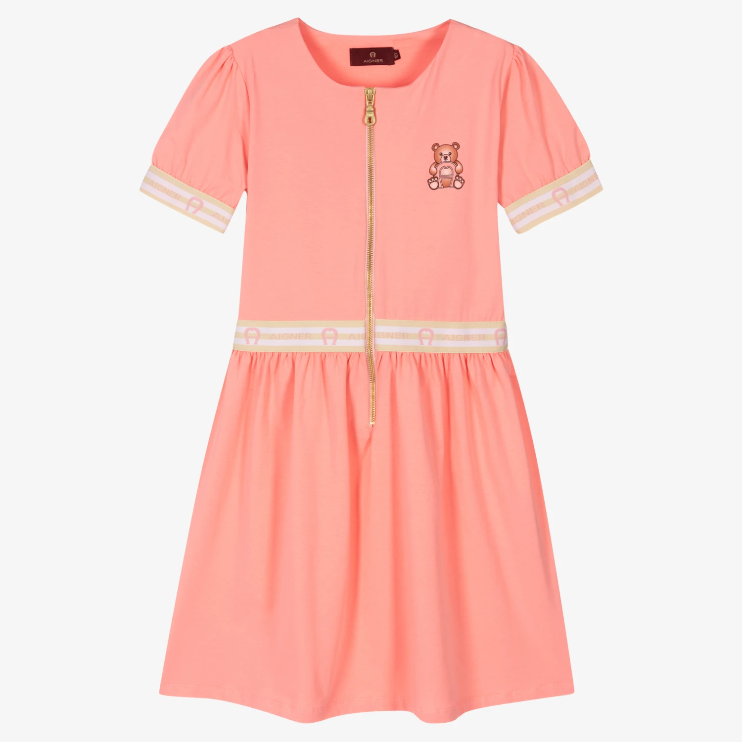 AIGNER Teen Pink Bear Logo Zip Dress 3 AIGNER Teen Pink Bear Logo Zip Dress