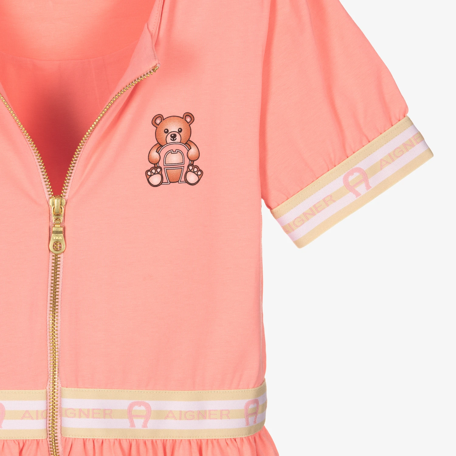 AIGNER Teen Pink Bear Logo Zip Dress 5 AIGNER Teen Pink Bear Logo Zip Dress - Image 3