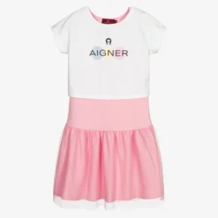AIGNER Teen Pink Logo Dress Set