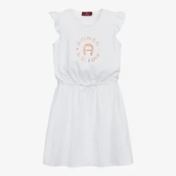 AIGNER Teen White Logo Dress