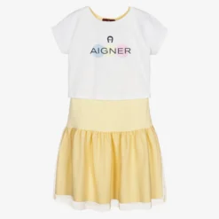 AIGNER Teen Yellow Logo Dress Set