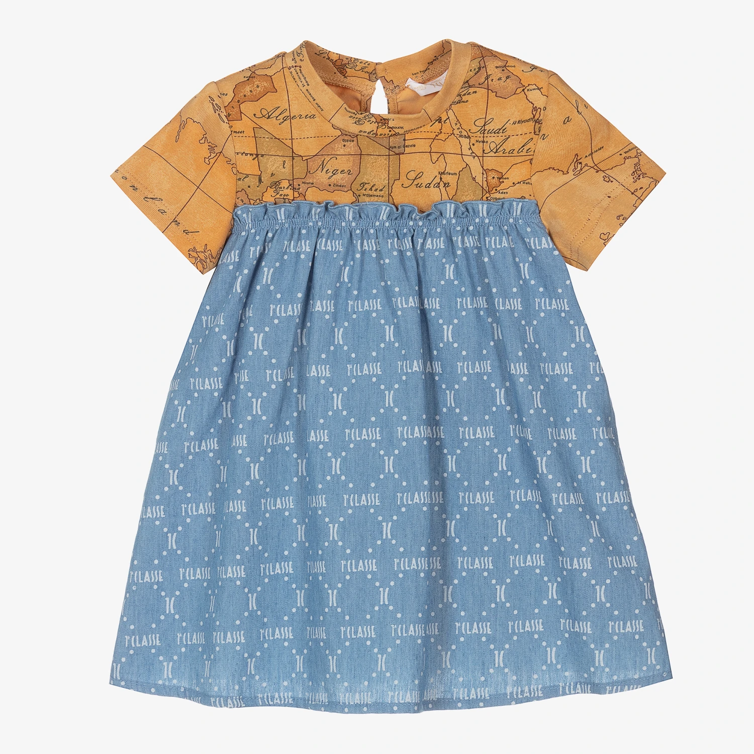Alviero Martini Geo Map & Chambray Baby Dress 3 Alviero Martini Geo Map & Chambray Baby Dress