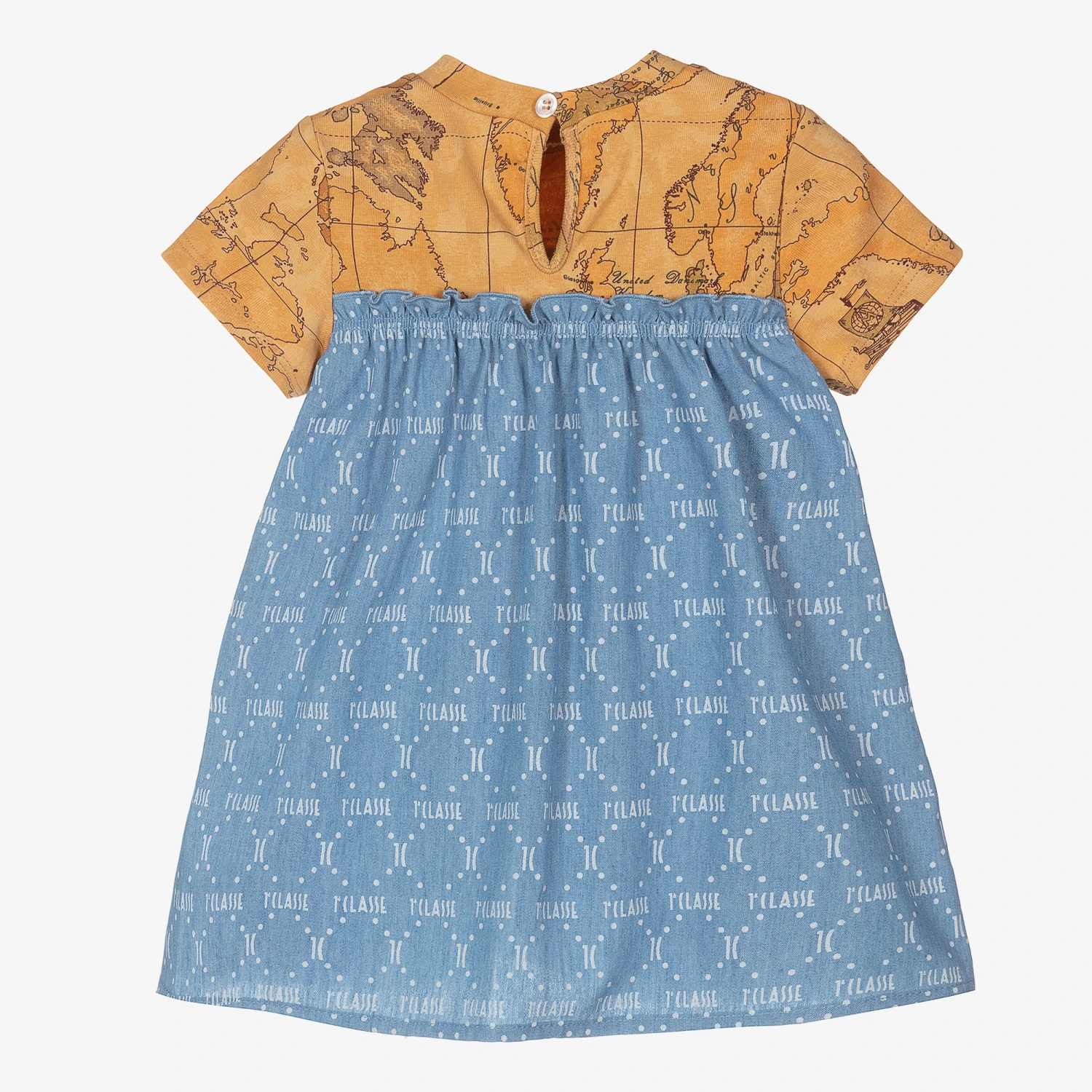Alviero Martini Geo Map & Chambray Baby Dress 4 Alviero Martini Geo Map & Chambray Baby Dress - Image 2