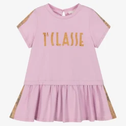 Alviero Martini Girls Lilac Geo Map Cotton Dress