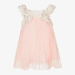 Alviero Martini Teen Girls Pink Chiffon Geo Map Dress