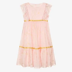 Alviero Martini Teen Girls Pink & Gold Geo Map Dress