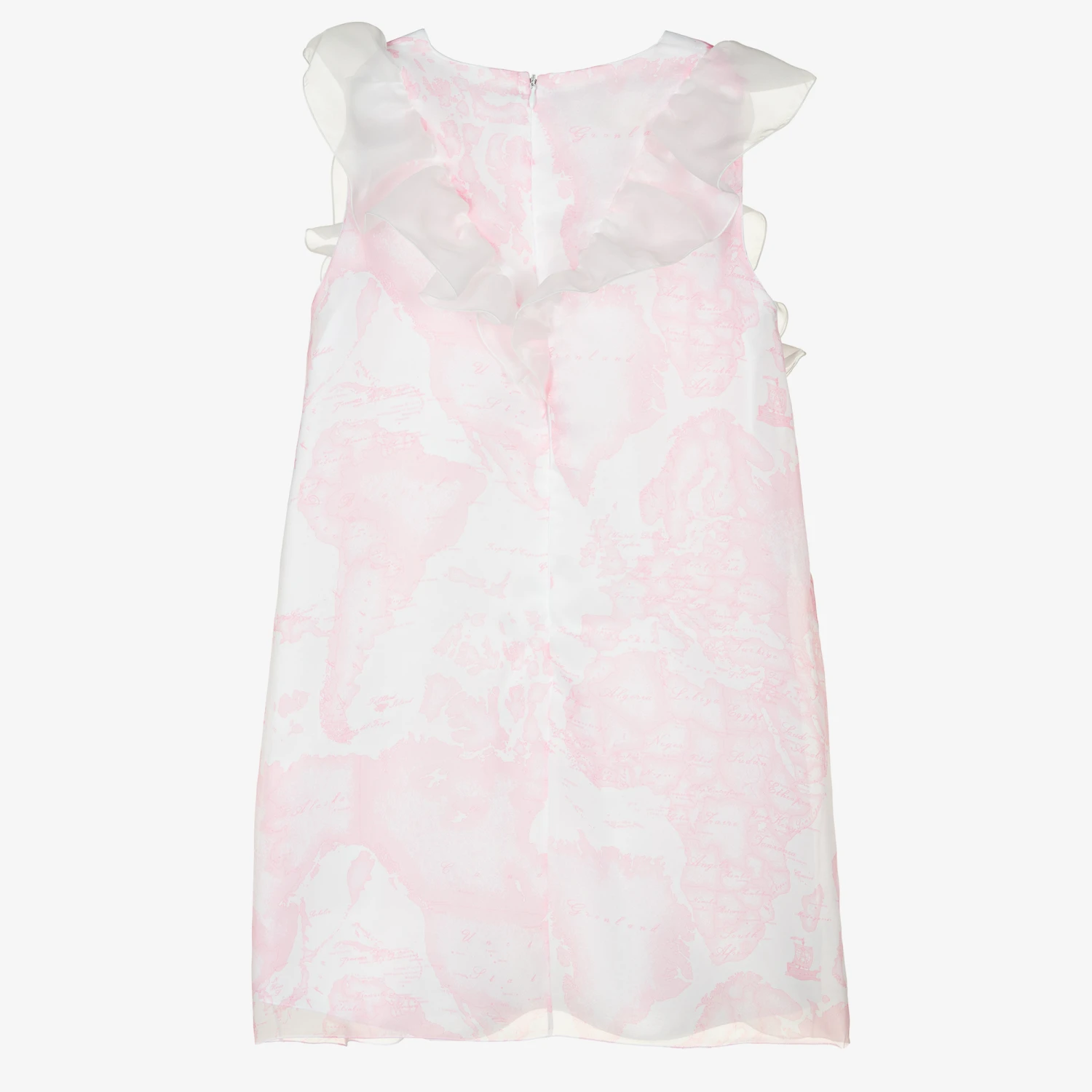 Alviero Martini Teen Girls White & Pink Organza Geo Dress 4 Alviero Martini Teen Girls White & Pink Organza Geo Dress - Image 2