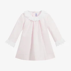 Ancar Pink Cotton Baby Dress Set