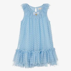 Angel's Face Teen Girls Blue Tulle Dress