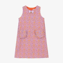 Angel's Face Teen Girls Purple Floral Brocade Dress