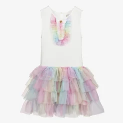 Angel's Face Teen Girls Rainbow Tulle Dress