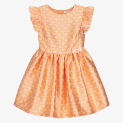 Angel's Face Teen Orange Brocade Dress
