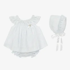 Deals Mirth Garb Store 43 Artesanía Granlei Baby Girls Blue Dot Dress Set