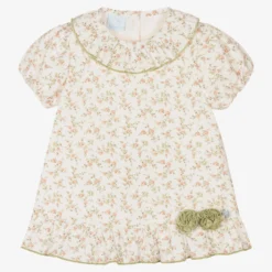 Artesanía Granlei Baby Girls Ivory Floral Dress