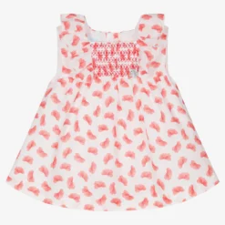ArtesanÃa Granlei Baby Girls Red Floral Cotton Dress