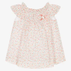 Artesanía Granlei Baby Girls White Fruit Print Dress