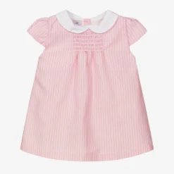 Babidu Baby Girls Pink Smocked Dress