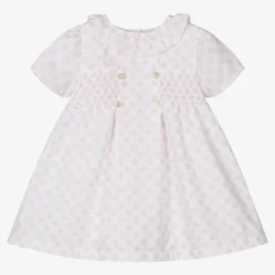Babidu Baby Girls Pink Spot Dress