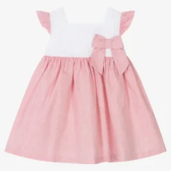 Babidu Girls Red Cotton Dress