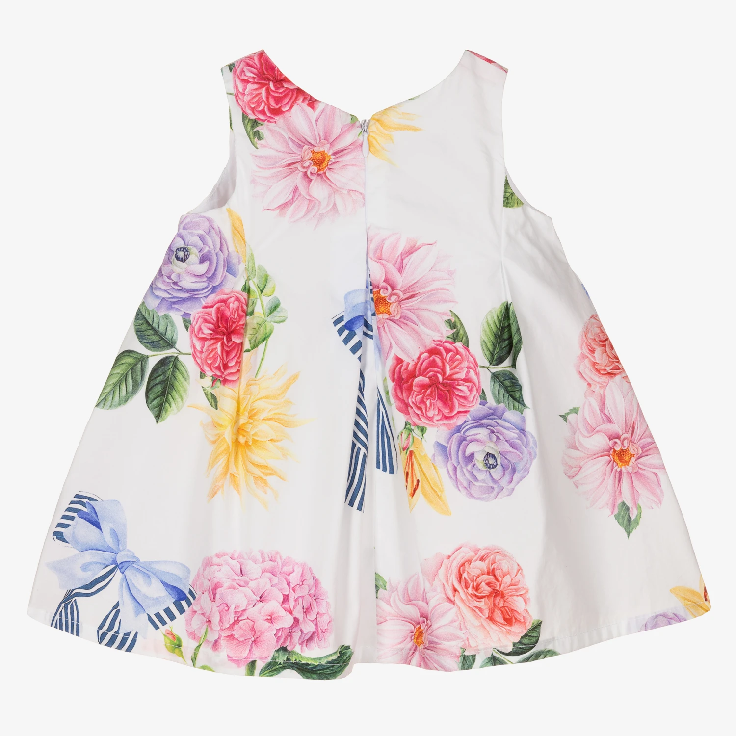 Balloon Chic Baby Girls White Cotton Peony Dress Set 4 Balloon Chic Baby Girls White Cotton Peony Dress Set - Image 2