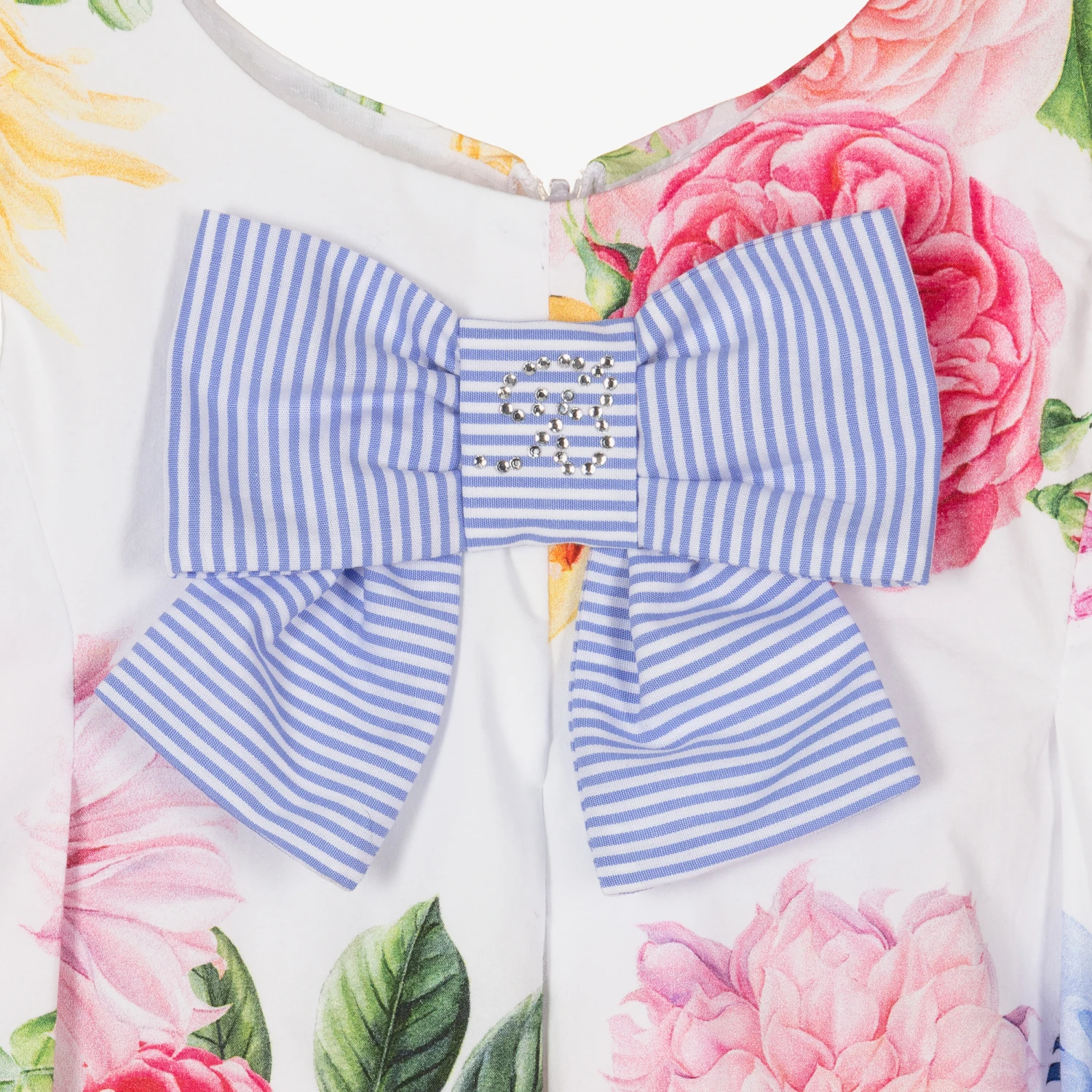 Balloon Chic Baby Girls White Cotton Peony Dress Set 6 Balloon Chic Baby Girls White Cotton Peony Dress Set - Image 4