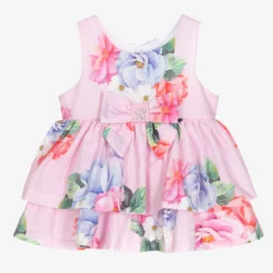 Balloon Chic Pink Floral Baby Dress Set