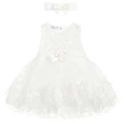 Beau KiD Baby Girls Ivory Dress Set