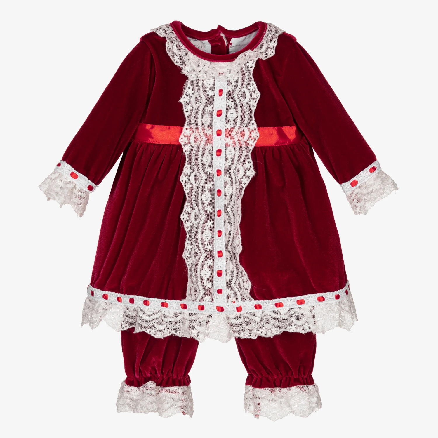Beau KiD Red Velvet Baby Dress Set 3 Beau KiD Red Velvet Baby Dress Set
