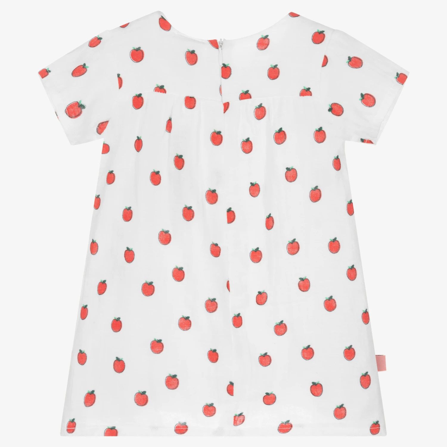 Boboli Baby Girls White Cotton Apples Dress 4 Boboli Baby Girls White Cotton Apples Dress - Image 2