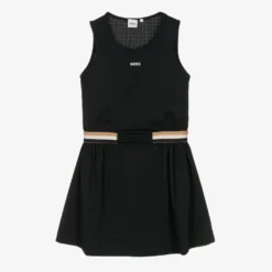 BOSS Teen Girls Black Tricolour Logo Dress