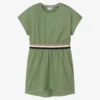 BOSS Teen Girls Green Cotton Logo Dress -Deals Mirth Garb Store boss teen girls green cotton logo dress 504538 cb8011b249293af4899f153574ed6b2a2eff13c2