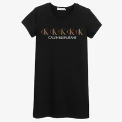 Calvin Klein Jeans Teen Black Logo T-Shirt Dress
