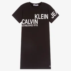 Calvin Klein Jeans Teen Black & White Logo Dress