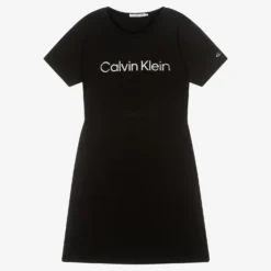 Calvin Klein Jeans Teen Girls Black Cotton Dress
