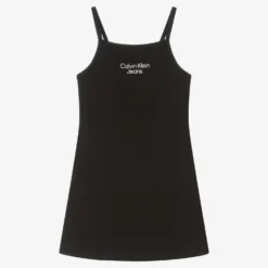 Calvin Klein Jeans Teen Girls Black Logo Jersey Dress